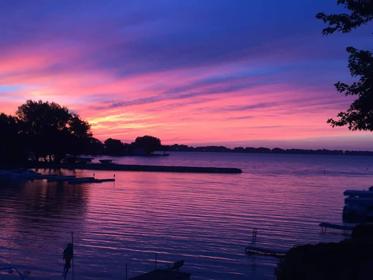 Sunset on Lake in Nebraska