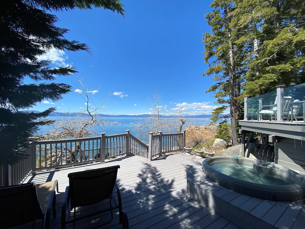 Luxury Lakefront Lake Tahoe Nevada Cabin with Hot Tub