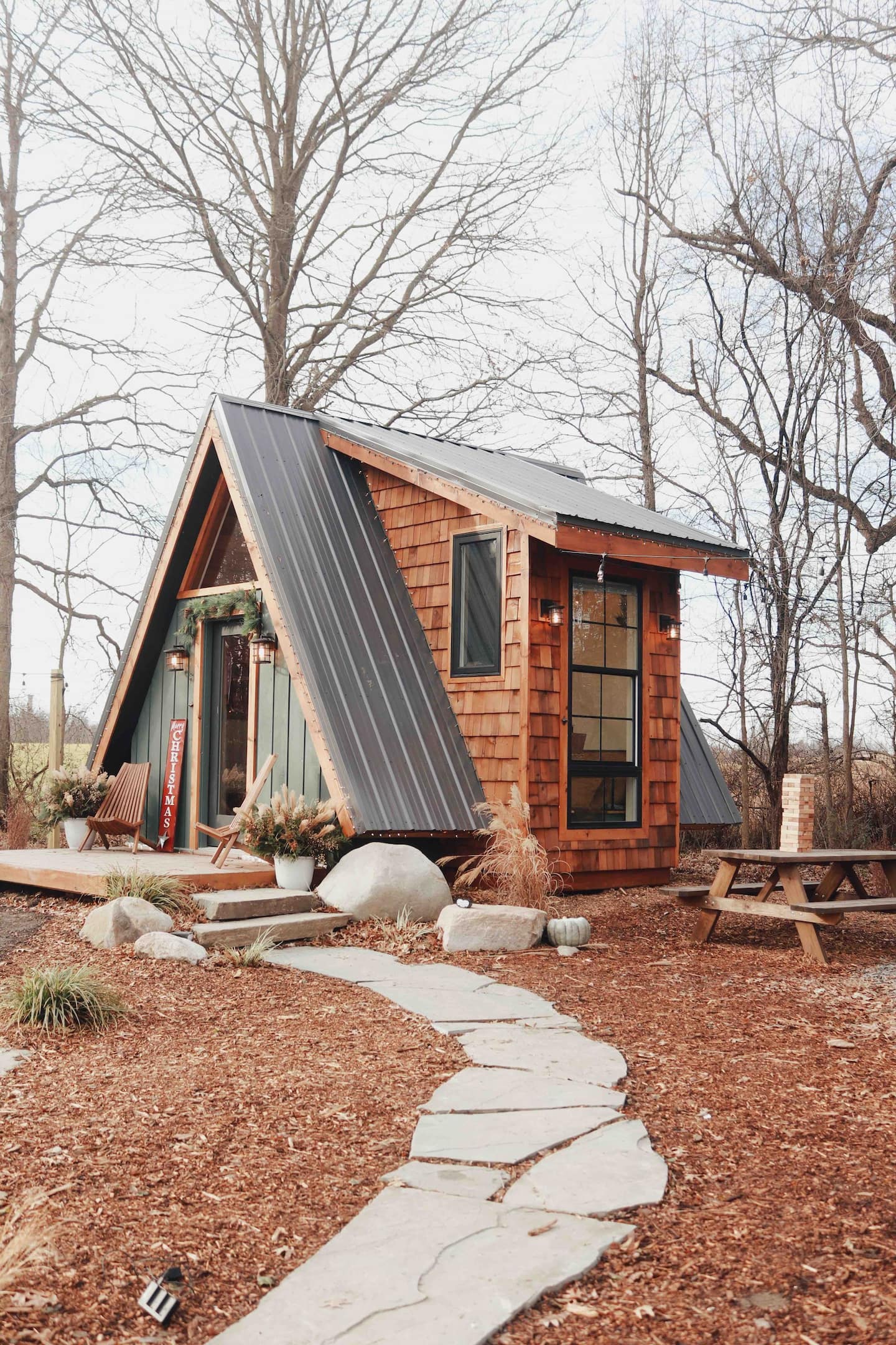 The Step — A Quaint Cozy A-Frame Cabin on a Farm