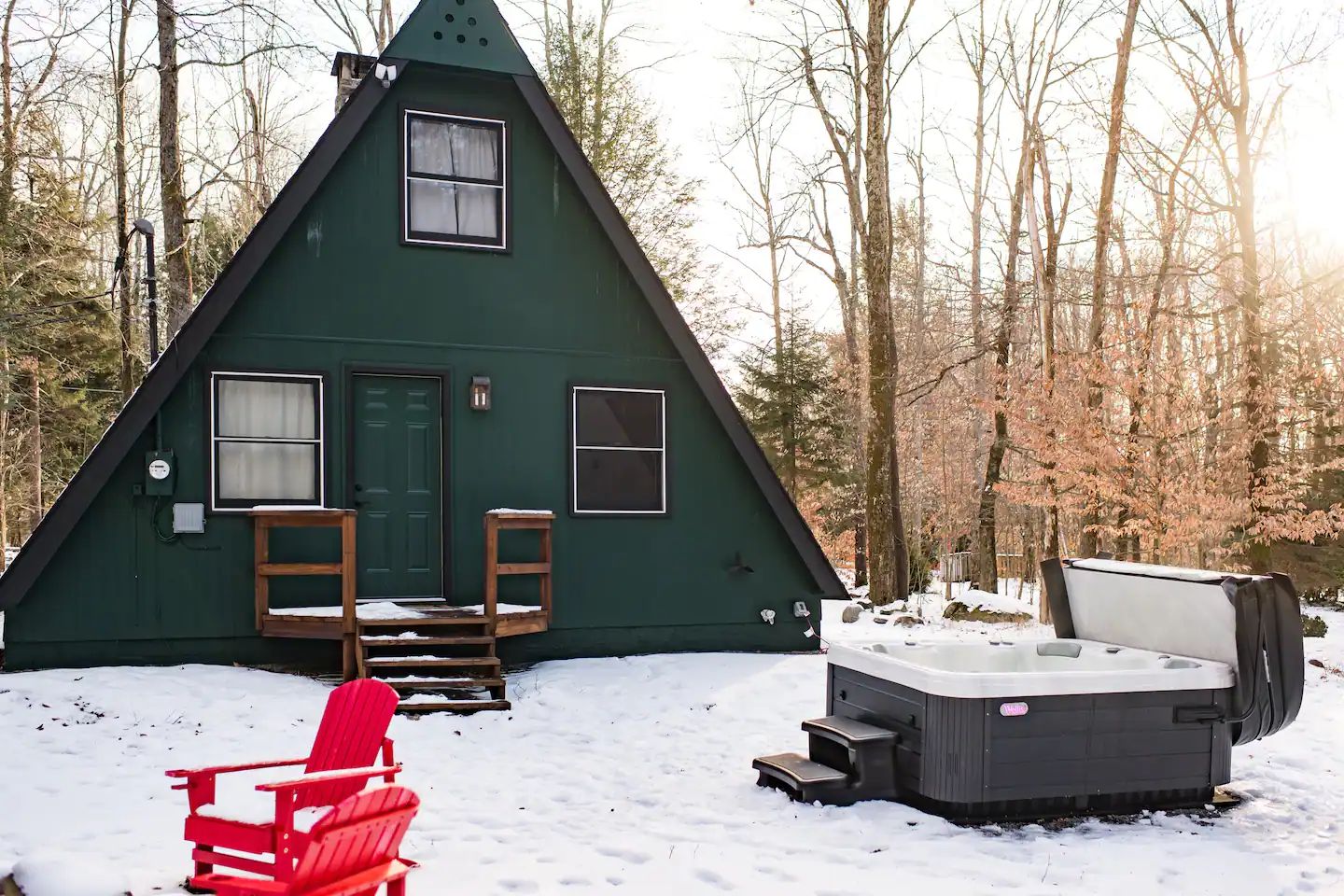 Classic AFrame Romantic Cabins in Pennsylvania With Hot Tub