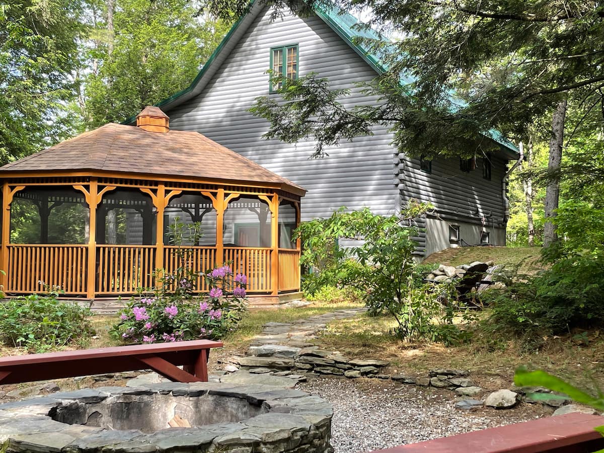 Romantic Cabin Rental in Maine with Hot Tub and Gazebo