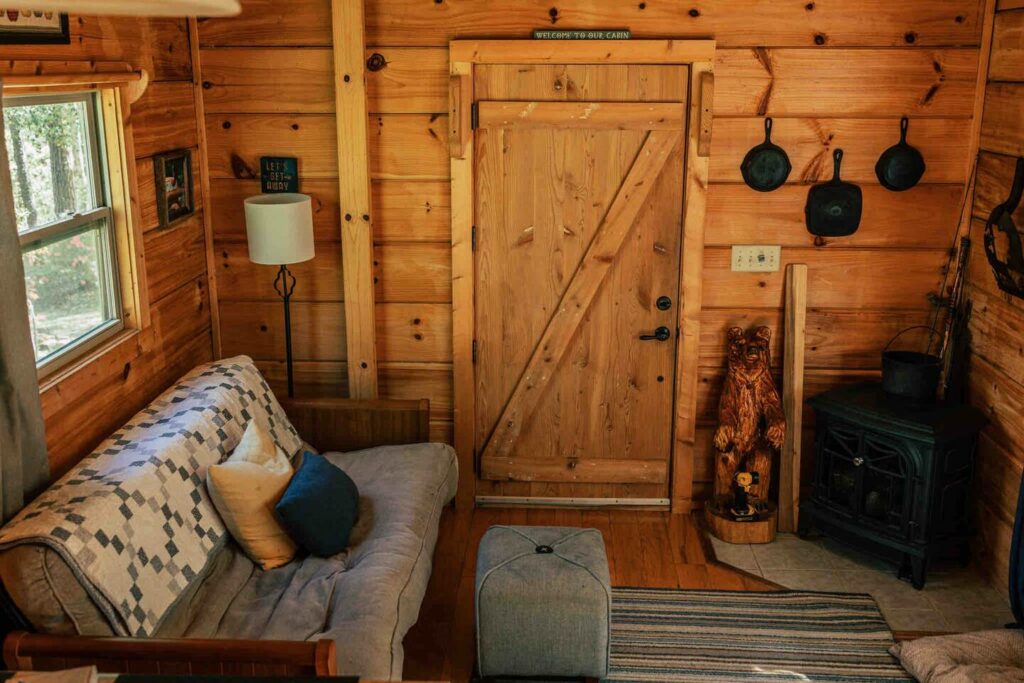 Secluded cabin interior