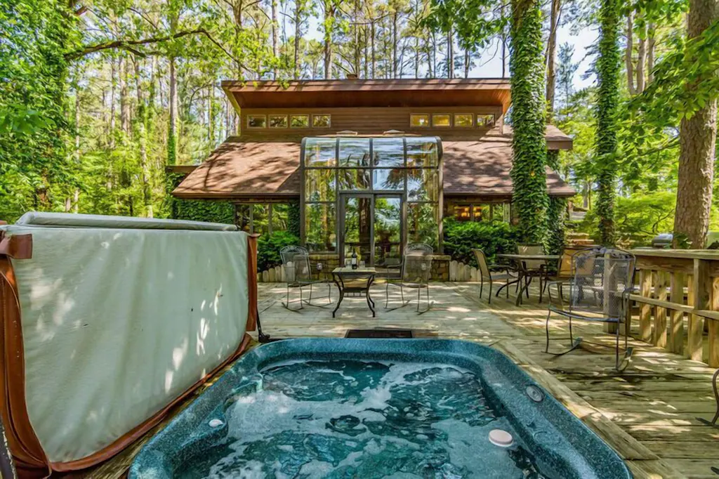Tall Pines Sanctuary Treehouse Cabin Rental Missouri with Hot Tub