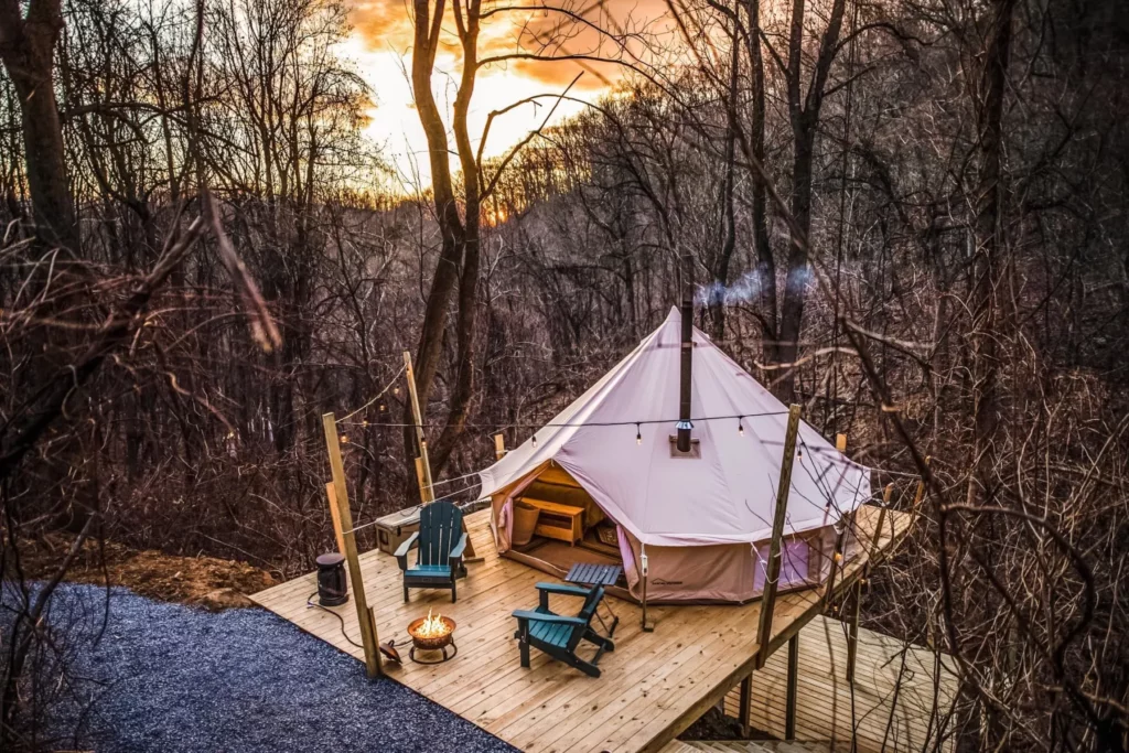 Glamping In a Treetop Yurt Virginia