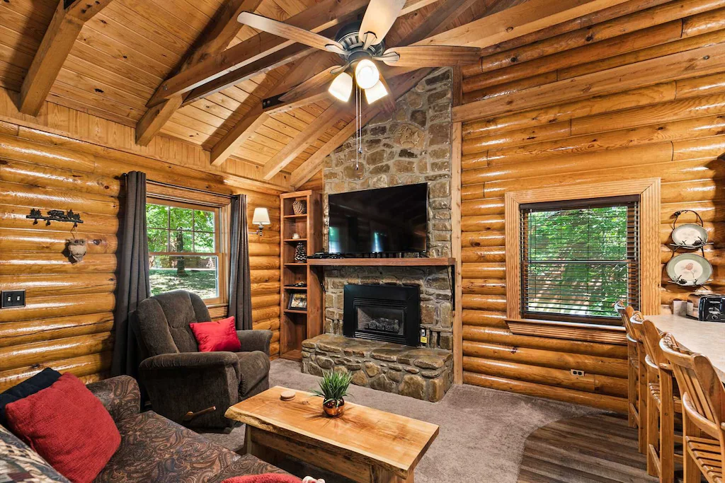 Genuine Log Cabin with Hot Tub