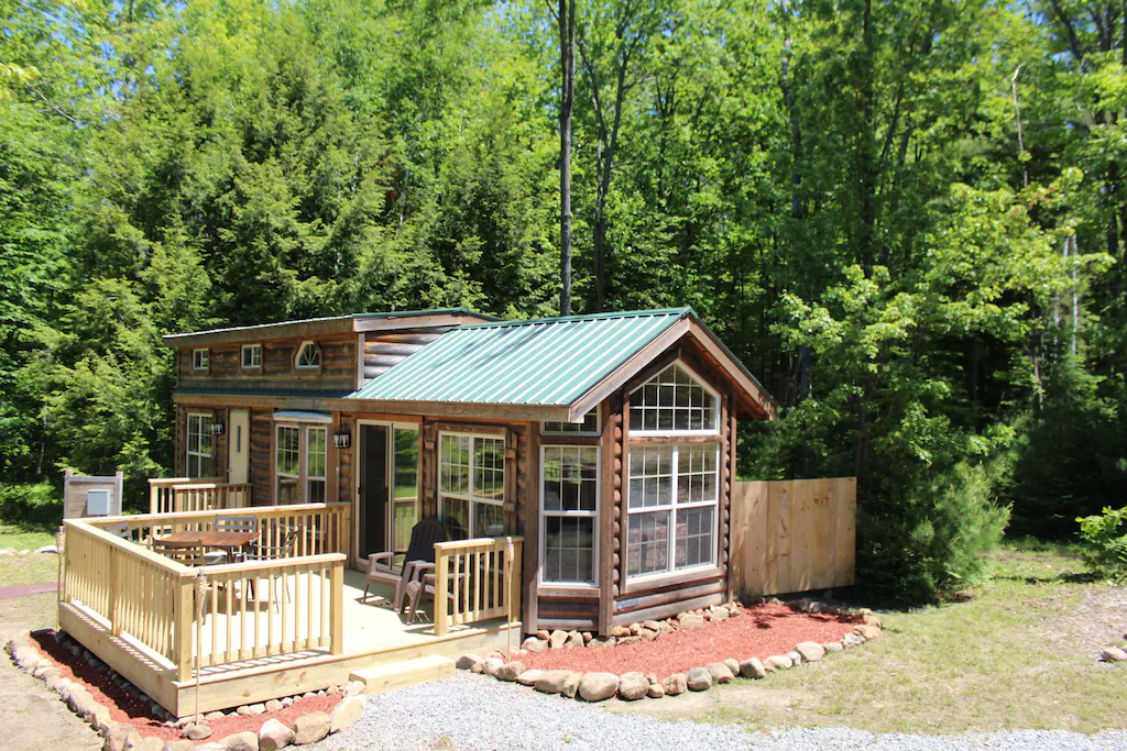 Log Cabin Tiny Home at Adirondack Ranch 