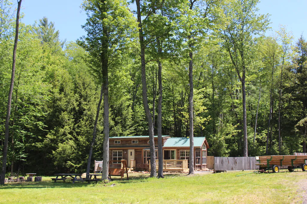 Log Cabin Tiny Home at Adirondack Ranch 